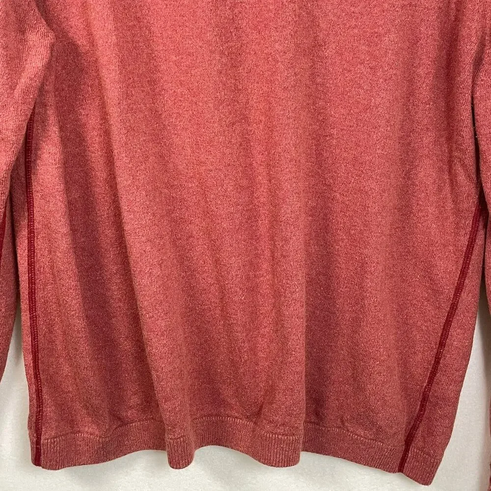 VTG Banana Republic XL Rust Burnt‎ Orange Cotton Cashmere V Neck Fall Sweater